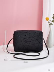 Không thấm nước, nhẹ, túi vuông họa tiết hình học mini thông thường dành cho nữ tuổi teen Sinh viên đại học, tân binh và công nhân cổ trắng Hoàn hảo cho văn phòng, đại học, công việc, kinh doanh, đi làm - màu đen - Xem 3