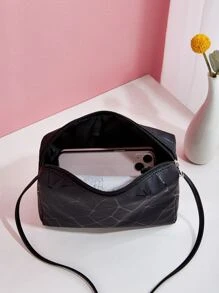 Không thấm nước, nhẹ, túi vuông họa tiết hình học mini thông thường dành cho nữ tuổi teen Sinh viên đại học, tân binh và công nhân cổ trắng Hoàn hảo cho văn phòng, đại học, công việc, kinh doanh, đi làm - màu đen - Xem 4