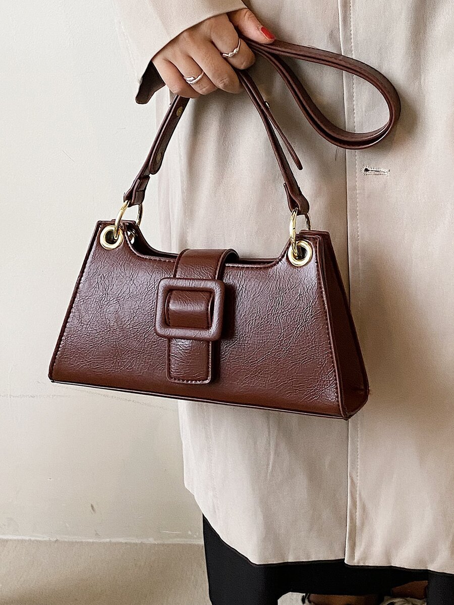 極簡風格法棍包 - 咖啡棕 - 查看 1