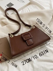 極簡風格法棍包 - 咖啡棕 - 查看 5