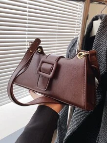 極簡風格法棍包 - 咖啡棕 - 查看 6