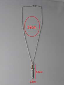 Fashionable and Popular Men Sword Charm Necklace Alloy for Jewelry Gift and for a Stylish Look - Antique Silver - View 3