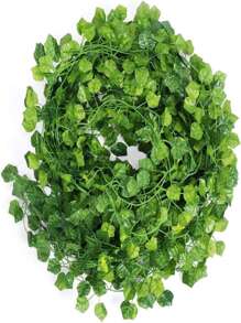 1 Nhựa Nhân Tạo Lá Cây Nho, Cottagecore Xanh Nhân Tạo Vòng Hoa Cho Đảng - màu xanh lá - Xem 3