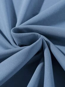 Manfinity Hypemode 男士寬鬆字母拼接下擺拉繩2合1連帽衫 - 霧霾藍 - 查看 5