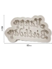 1pc Silicone Mold, Creative Letter Design White Silicone Mould, For Kitchen DIY - Light Grey - View 2
