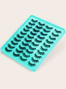 MAGEFY 20對混合風格假睫毛和4入組刷和2入組鑷子和1入組修眉刀 - 黑色 - 查看 2