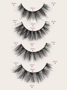 MAGEFY 20對混合風格假睫毛和4入組刷和2入組鑷子和1入組修眉刀 - 黑色 - 查看 3