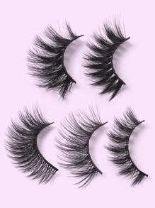 Maange 20 對自然全混合風格假睫毛,濃密捲曲蓬鬆睫毛適合派對使用漫畫睫毛,旅行必備品 - 黑色 - 查看 3