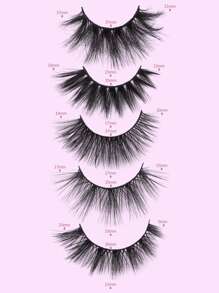 Maange 20 對自然全混合風格假睫毛,濃密捲曲蓬鬆睫毛適合派對使用漫畫睫毛,旅行必備品 - 黑色 - 查看 2