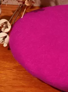 SHEIN MOD Solid Wool-Mix Beret Casual,School - Hot Pink - View 5