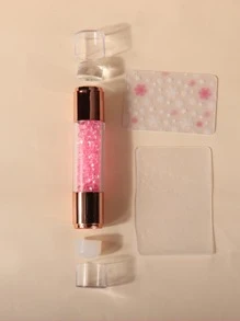 1 miếng làm móng tay hai đầu màu ngẫu nhiên và 2 miếng chổi cao su - Nhiều màu - Xem 2