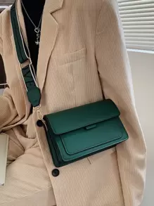 輕便商務休閒迷你字母圖案翻蓋流浪漢包適合青少年女孩女大學生、菜鳥和白領，非常適合辦公室、大學、工作、商務、通勤、戶外、旅行、郊遊