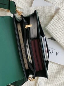 輕便商務休閒迷你字母圖案翻蓋流浪漢包適合青少年女孩女大學生、菜鳥和白領，非常適合辦公室、大學、工作、商務、通勤、戶外、旅行、郊遊