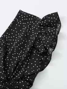 Breezaya Áo sơ mi Xù Chấm bi màu đen Boho - màu đen - Xem 3