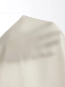 SHEIN LUNE Áo sơ mi Knot Hoa Màu be Casual - Màu be - Xem 5