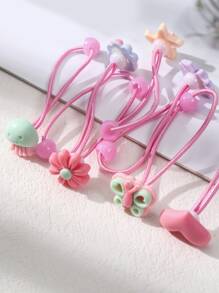 20 piezas Surtido de estilo de accesorios para el cabello de niñas con flores, mariposas y animales de dibujos animados de resina