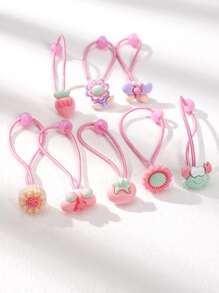 20 piezas Surtido de estilo de accesorios para el cabello de niñas con flores, mariposas y animales de dibujos animados de resina