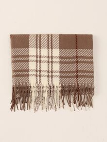 Plaid Fringe Trim Scarf - Multicolor - View 3