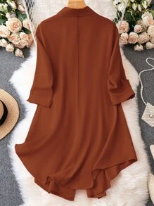 SHEIN LUNE Robe chemise manches pattes