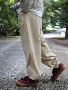 DAZY Hombres Pantalones con bolsillo con solapa de cintura con cordón - Caqui - Ver 5