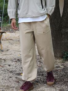 DAZY Hombres Pantalones con bolsillo con solapa de cintura con cordón - Caqui - Ver 8