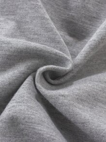 SHEIN Cô Gái Trẻ 1 Miếng Đồ họa vương miện và chữ cái Áo chui đầu - Xám - Xem 3