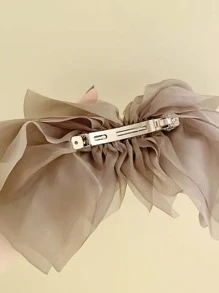 可爱蝴蝶结装饰情人节法式发夹，发饰，发卡 - 香檳色 - 查看 2