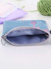 1pc Flamingo & Tropical Print Sanitary Napkin Storage Bag