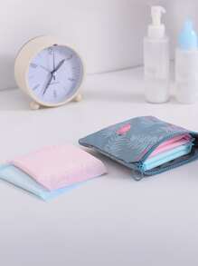 1pc Flamingo & Tropical Print Sanitary Napkin Storage Bag