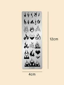 1sheet Fire Pattern Nail Art Template,Nail Supplies,Nail Tools,Nail Art Tools,Back To School,Nails,Nail Tools For Press On Nails - Multicolor - View 3