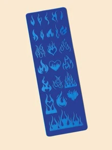 1sheet Fire Pattern Nail Art Template,Nail Supplies,Nail Tools,Nail Art Tools,Back To School,Nails,Nail Tools For Press On Nails - Multicolor - View 4