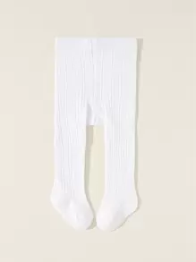 素色嬰兒褲襪 - 白色 - 查看 1