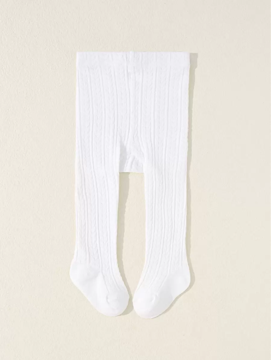 素色嬰兒褲襪 - 白色 - 查看 1