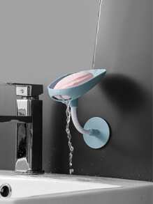 1pc Wall Mounted Soap Drain Dish - Cadet Blue - View 1