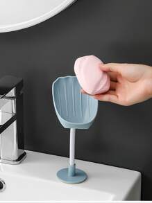 1pc Wall Mounted Soap Drain Dish - Cadet Blue - View 2