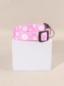 1入組白色雏菊圖案尼龍寵物項圈（小型犬專用）,適用於全年四季 - 彩色 - 查看 1