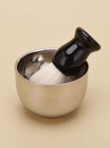 Limpieza de barba facial, peluquería, belleza, cepillo de barba para hombres, tres juegos de estante para cepillos de barba, tazón de espuma, herramientas de estilismo - Multicolor - Ver 6