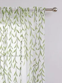 Rèm sheer bảng đơn họa tiết lá, đơn giản In lá đơn giản Lọc ánh sáng Rèm che riêng tư cho phòng khách và phòng ngủ - Nhiều màu - Xem 4