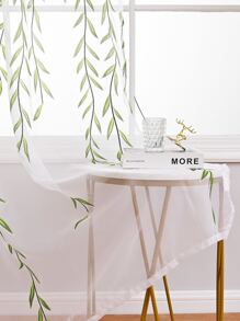 Rèm sheer bảng đơn họa tiết lá, đơn giản In lá đơn giản Lọc ánh sáng Rèm che riêng tư cho phòng khách và phòng ngủ - Nhiều màu - Xem 5