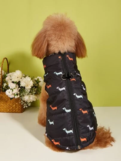 1pc Dog Print Pet Jacket