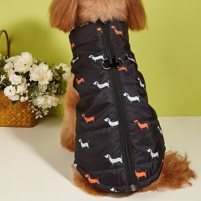 PETSIN 1pc Dog Print Pet Jacket