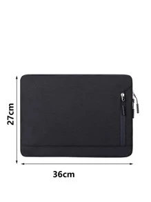 1pc 14 Inch Large Capacity Waterproof Anti-scratching Multifunctional Laptop Bag - Black - View 3