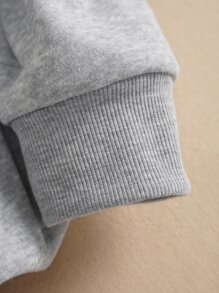 INAWLY Letter Graphic Thermal Lined Sweatshirt