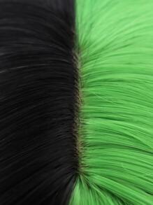 1入組雙色長款直筒人造假髮帶劉海和1入組假髮帽 - 拼色 - 查看 6