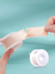 1 rollo/caja 1m almohadillas de Gel para el talón cinta antideslizante para prevención de ampollas en los pies con caja de almacenamiento - Albaricoque - Ver 8