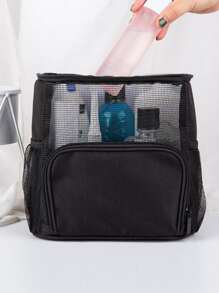Hanging Waterproof Toiletry Travel Bag - Black - View 3