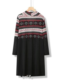 Mulvari Áo khoác cỡ lớn Hình học Bộ lạc Giải trí - màu đen - Xem 2