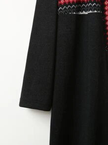 Mulvari Áo khoác cỡ lớn Hình học Bộ lạc Giải trí - màu đen - Xem 5