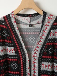 Mulvari Áo khoác cỡ lớn Hình học Bộ lạc Giải trí - màu đen - Xem 6