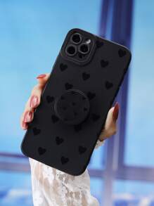 Vỏ điện thoại in hình trái tim với tay cầm in đậm - màu đen - Xem 6